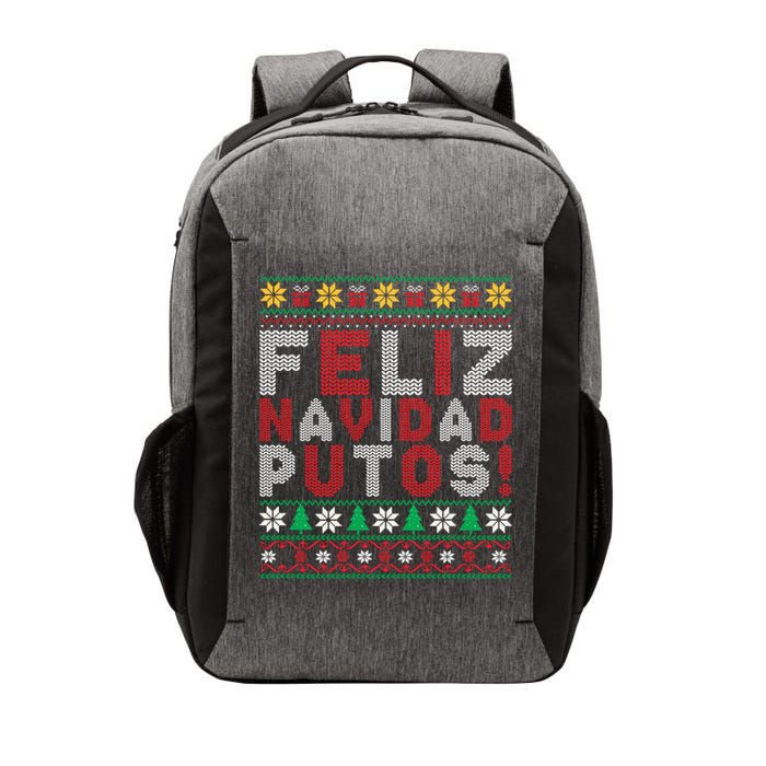 Feliz Navidad Putos Ugly Sweater Christmas Funny Vector Backpack