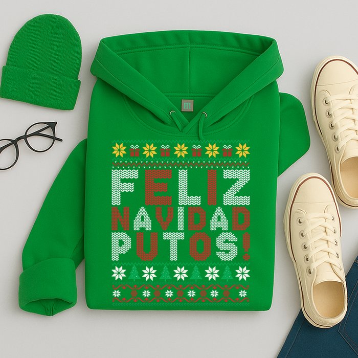 Feliz Navidad Putos Ugly Sweater Christmas Funny Hoodie