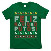 Feliz Navidad Putos Ugly Sweater Christmas Funny T-Shirt