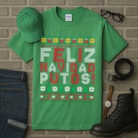 Feliz Navidad Putos Ugly Sweater Christmas Funny Tall T-Shirt