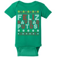 Feliz Navidad Putos Ugly Sweater Christmas Funny Baby Bodysuit