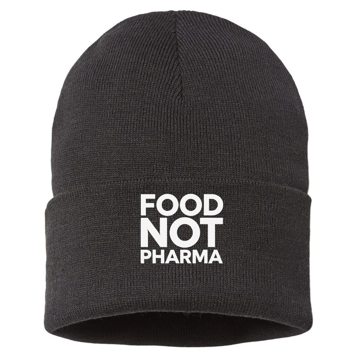 Food Not Pharma Natural Organic Nutrition Sustainable Knit Beanie