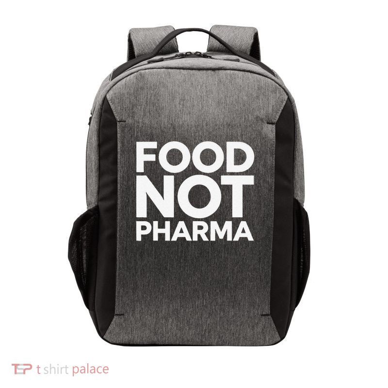 Food Not Pharma Natural Organic Nutrition Vector Backpack