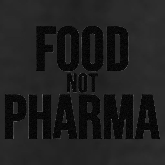 FOOD NOT PHARMA 7 Panel Mesh Trucker Snapback Hat