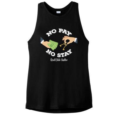 Funny No Pay No Stay Landlord Pay Me Real Estate Investor Gift Ladies PosiCharge Tri-Blend Wicking Tank