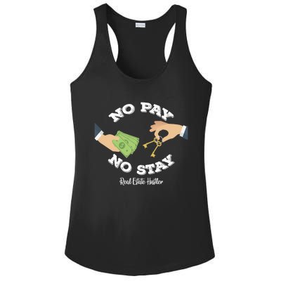 Funny No Pay No Stay Landlord Pay Me Real Estate Investor Gift Ladies PosiCharge Competitor Racerback Tank