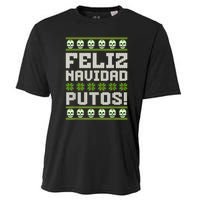 Feliz Navidad Putos Mexican Ugly Christmas Sweater Funny Cooling Performance Crew T-Shirt