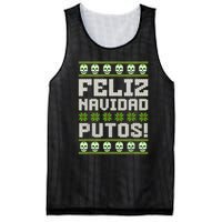 Feliz Navidad Putos Mexican Ugly Christmas Sweater Funny Mesh Reversible Basketball Jersey Tank