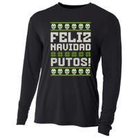 Feliz Navidad Putos Mexican Ugly Christmas Sweater Funny Cooling Performance Long Sleeve Crew