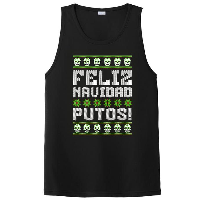 Feliz Navidad Putos Mexican Ugly Christmas Sweater Funny PosiCharge Competitor Tank