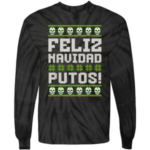 Feliz Navidad Putos Mexican Ugly Christmas Sweater Funny Tie-Dye Long Sleeve Shirt