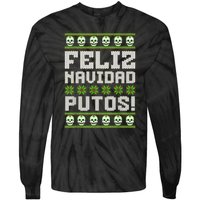 Feliz Navidad Putos Mexican Ugly Christmas Sweater Funny Tie-Dye Long Sleeve Shirt