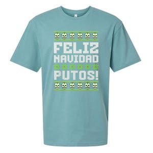 Feliz Navidad Putos Mexican Ugly Christmas Sweater Funny Sueded Cloud Jersey T-Shirt