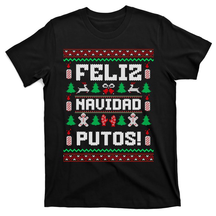 Feliz Navidad Putos Funny Christmas Sweater Design T-Shirt