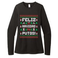 Feliz Navidad Putos Funny Christmas Sweater Design Womens CVC Long Sleeve Shirt