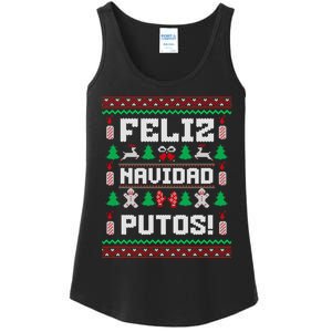 Feliz Navidad Putos Funny Christmas Sweater Design Ladies Essential Tank