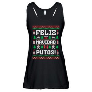 Feliz Navidad Putos Funny Christmas Sweater Design Ladies Essential Flowy Tank