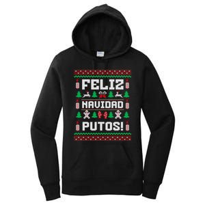 Feliz Navidad Putos Funny Christmas Sweater Design Women's Pullover Hoodie