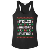 Feliz Navidad Putos Funny Christmas Sweater Design Ladies PosiCharge Competitor Racerback Tank