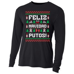 Feliz Navidad Putos Funny Christmas Sweater Design Cooling Performance Long Sleeve Crew