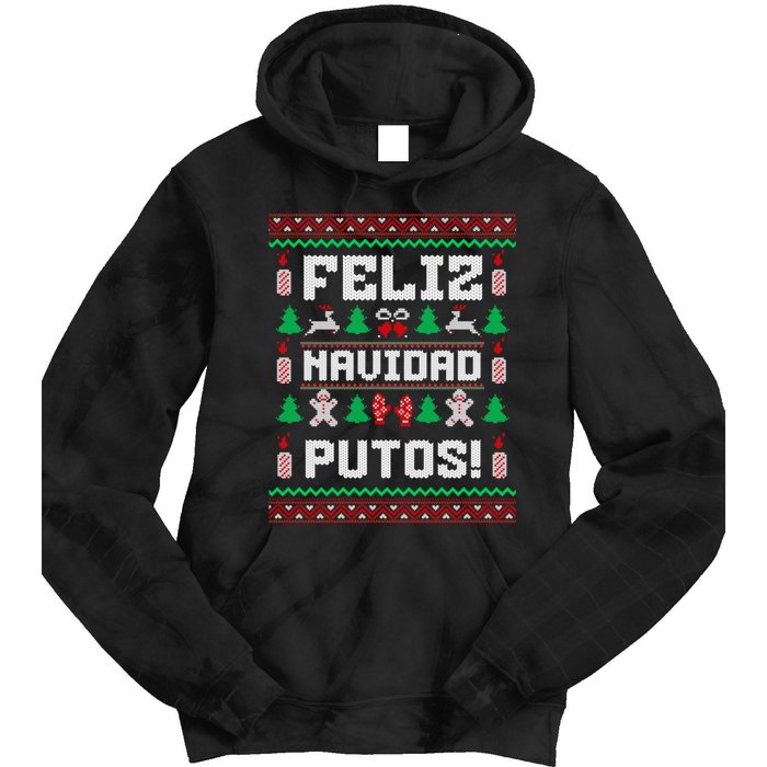 Feliz Navidad Putos Funny Christmas Sweater Design Tie Dye Hoodie