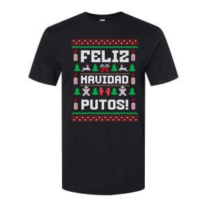 Feliz Navidad Putos Funny Christmas Sweater Design Softstyle CVC T-Shirt