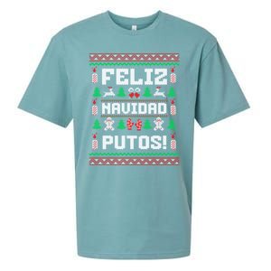 Feliz Navidad Putos Funny Christmas Sweater Design Sueded Cloud Jersey T-Shirt