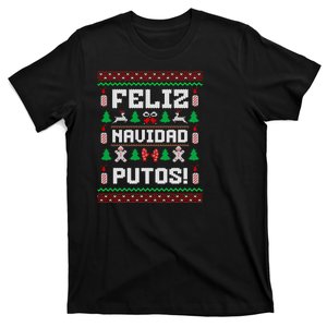 Feliz Navidad Putos Funny Mexican Christmas Sweater Design Sweatshirt T-Shirt