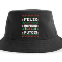 Feliz Navidad Putos Funny Mexican Christmas Sweater Design Sweatshirt Sustainable Bucket Hat