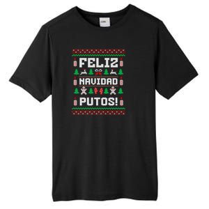 Feliz Navidad Putos Funny Mexican Christmas Sweater Design Sweatshirt Tall Fusion ChromaSoft Performance T-Shirt