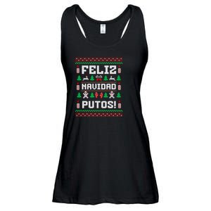 Feliz Navidad Putos Funny Mexican Christmas Sweater Design Sweatshirt Ladies Essential Flowy Tank