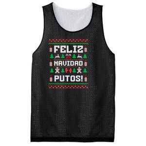 Feliz Navidad Putos Funny Mexican Christmas Sweater Design Sweatshirt Mesh Reversible Basketball Jersey Tank