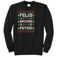 Feliz Navidad Putos Funny Mexican Christmas Sweater Design Sweatshirt Tall Sweatshirt