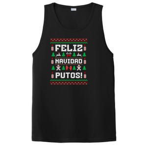 Feliz Navidad Putos Funny Mexican Christmas Sweater Design Sweatshirt PosiCharge Competitor Tank