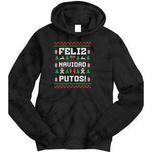 Feliz Navidad Putos Funny Mexican Christmas Sweater Design Sweatshirt Tie Dye Hoodie