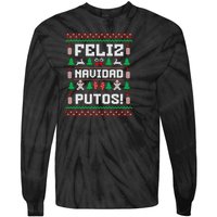 Feliz Navidad Putos Funny Mexican Christmas Sweater Design Sweatshirt Tie-Dye Long Sleeve Shirt