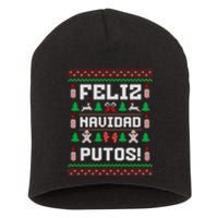 Feliz Navidad Putos Funny Mexican Christmas Sweater Design Sweatshirt Short Acrylic Beanie