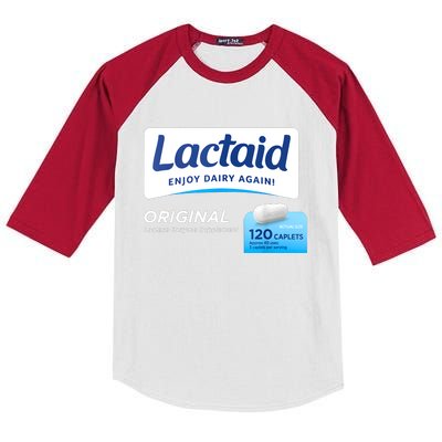 Funny Nurse Pharmacy Halloween Costume Lactaid Kids Colorblock Raglan Jersey