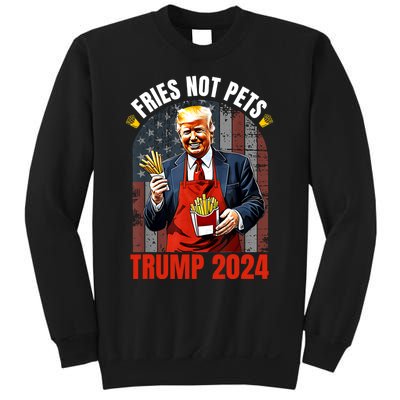 Fries Not Pets Trump 2024 Satirical Graphic Sweatshirt