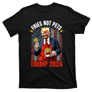 Fries Not Pets Trump 2024 Satirical Graphic T-Shirt