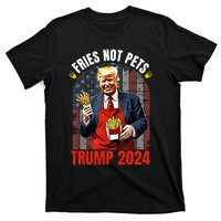 Fries Not Pets Trump 2024 Satirical Graphic T-Shirt