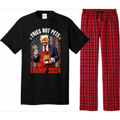 Fries Not Pets Trump 2024 Satirical Graphic Pajama Set