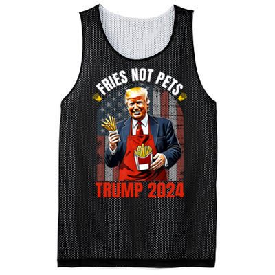 Fries Not Pets Trump 2024 Satirical Graphic Mesh Reversible Basketball Jersey Tank