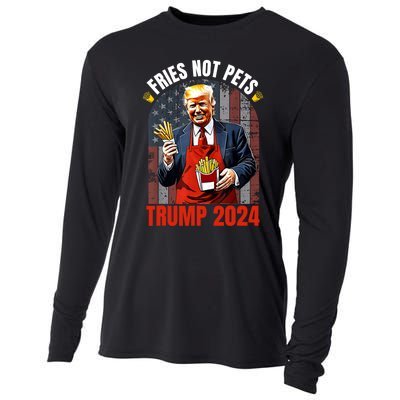 Fries Not Pets Trump 2024 Satirical Graphic Cooling Performance Long Sleeve Crew