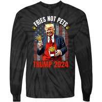 Fries Not Pets Trump 2024 Satirical Graphic Tie-Dye Long Sleeve Shirt