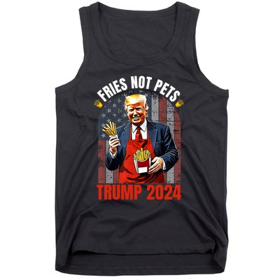 Fries Not Pets Trump 2024 Satirical Graphic Tank Top