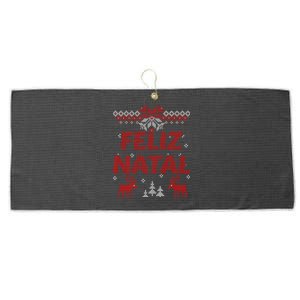 Feliz Natal Portuguese Merry Christmas Gift Idea Large Microfiber Waffle Golf Towel