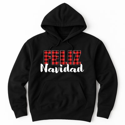 Feliz Navidad Plaid Christmas Spanish Family Hoodie