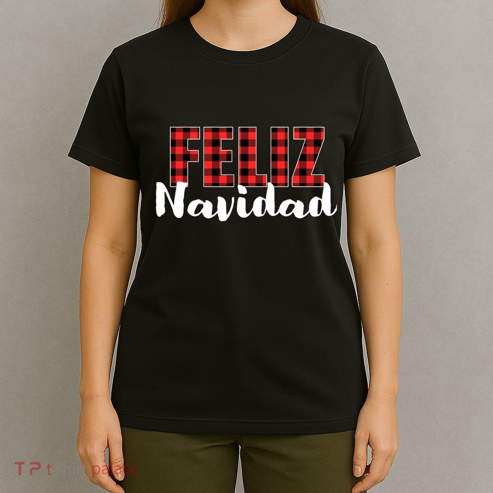 Feliz Navidad Plaid Christmas Spanish Family T-Shirt
