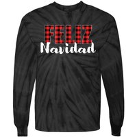 Feliz Navidad Plaid Christmas Spanish Family Tie-Dye Long Sleeve Shirt